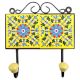 Yellow Turquoise Floral Tiles Hook